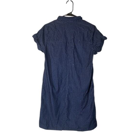 J. Crew Navy Blue & White Polka Dot Short Sleeve Collared Preppy Dress Women Med - Picture 2 of 9
